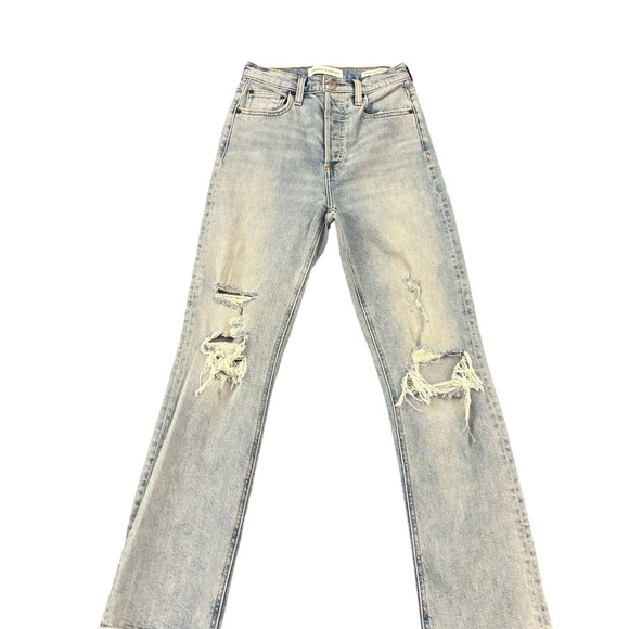 Denim Forum Arlo High Rise Straight Jeans - Light Blue - Picture 2 of 6